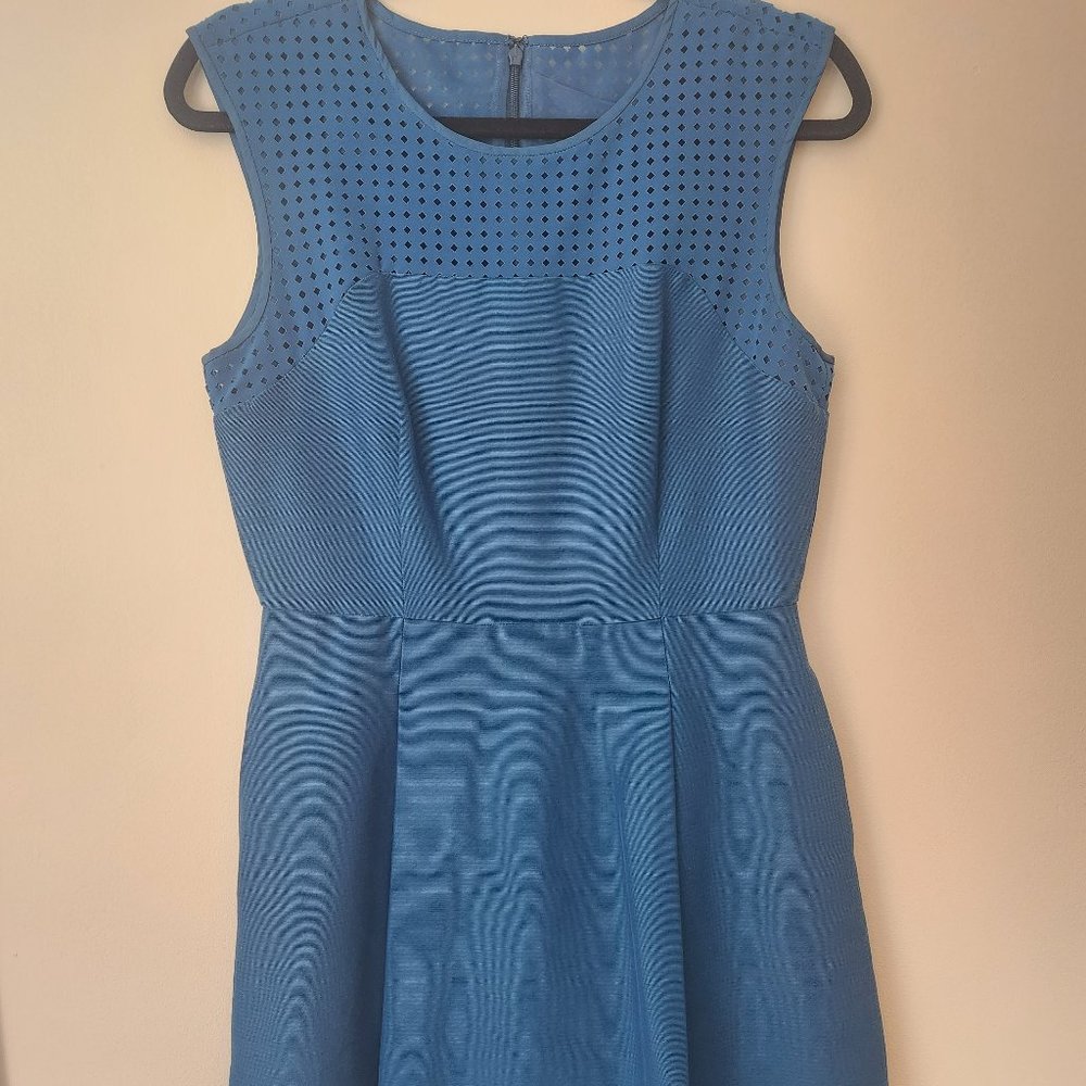 J Crew Blue Fit & Flare Cocktail Dress